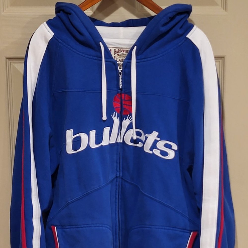 Washington Bullets Mitchell & Ness Hardwood Classics Full Zip Hoodie NBA Jacket